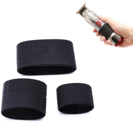 3pcs Heat Silicone Clipper Bands, Anti Slip Shock Absorbing Universal Clipper Trimmer Grips Sleeve for Professional Barber Shop, Beautiful and Comfortable