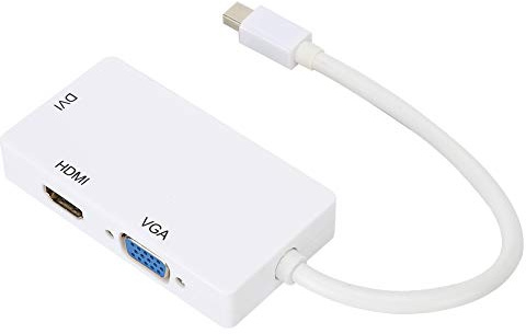 ASHATA Cable Convertidor DisplayPort, 3 en 1 Cable DisplayPort MiniDP a DVI Adaptador de Cable VGa Convertidor, para PC, Monitor, Computadora Portátil, Proyector, sin Necesidad de