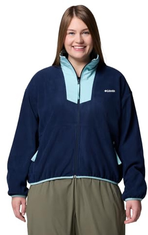 Columbia Full Fleece Sequoia Grove-Pile con Zip Intera, Collegiate Navy/Spray, X-Large Donna