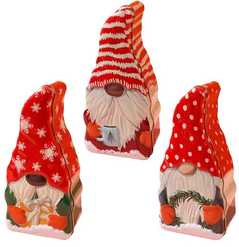 FOERPL Caja de Dulces Navideñas Tarro de Galletas de Hojalata con Tapas Grandes para Almacenamiento de Alimentos Latas Grandes para Galletas con Tapas Contenedores Navideños