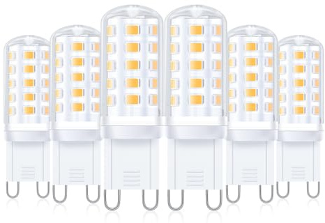 LiTlight G9 LED Bulbs 5W Warm White 3000K, 600LM, 50W Halogen Equivalent | Non-Dimmable, Energy Saving Corn Light G9 Bulb for Bathroom, Chandelier, No Flickering, 6 Pcs