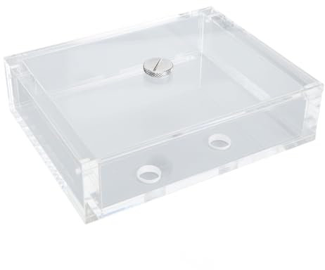 LOCADENCE 430 ML Water Cooling Reservoir, G1/4 Thread Rectangle Transparent Acrylic PC Water Cooler Reservoir, Water Cooling Radiator for for PC Water Cooling