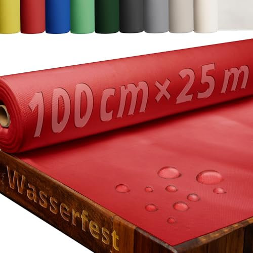 Tischdecke Rolle Tischdeckenrolle Vliesstoff Vlies Rot 1 x 25 m 80g/m² abwaschbar wasserabweisend