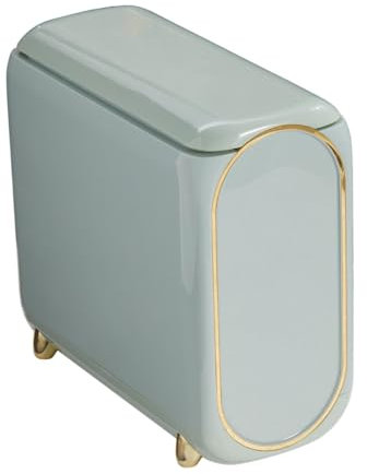 Folpus Basura de Basura El Espacio de Polvo Estrecho Ahorro de Espacio de Basura a Gran Capacidad de 10 litros de contenedor de Basura de Doble contenedor de, Verde