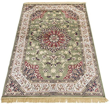 Pierre Tappeti Tappeto RUBINE 317 Keshan VERDE motivo persiano orientale stile classico tradizionale cm.250x580. Tappeto salotto, soggiorno, camera da letto, ingresso, corridoio.