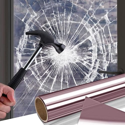 Shackcom Vinilos Espejo para Ventanas 60x600cm, Vinilo Espejo Unidireccional, Lámina Protector Solar Privacidad, Inastillable y Resistente al Calor UV para el Hogar y la Oficina