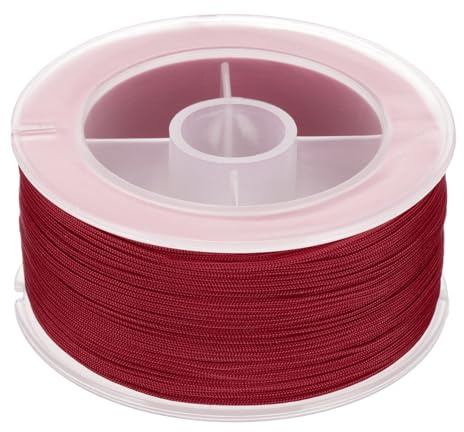 PATIKIL Cuerda de Nailon 0.8mm x 71 Yardas Hilo para Pulseras Rojo Oscuro | nailon trenzado cordón nudos chinos para fabricación joyería abalorios collares persianas móviles viento