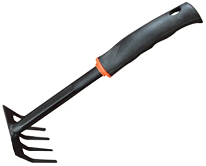 Toyvian Rastrillo De Jardín Pequeño De Cinco Dientes Mini Rastrillo De Césped para Jardinería Herramienta De Jardín con Mango Corto para Uso Doméstico