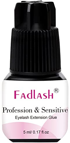 FADLASH Colle pour Extensions de Cils 5 ml, Colle Forte pour Cils Individuels Temps de Séchage 0,5 à 1 seconde, Action Rapide Convient aux Salons Expérimentées