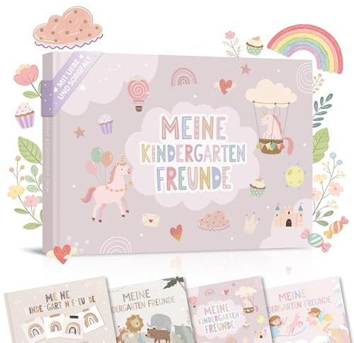 BIROYAL Freundebuch Kindergarten, Freundschaftsbuch, 27 Kinder, Einhorn