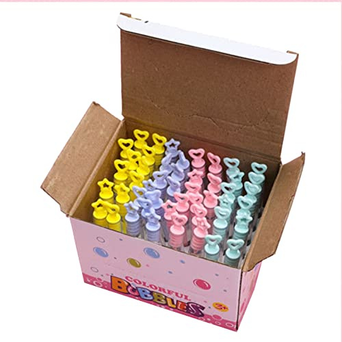 Stylebest 48 ST Bubble Wand, Färgglada Okrossbara Bubblor Sticky Plast Bubbelblåsrör med Miljövänlig Bubbelvätska, för Barn 4 Till 6 år Gamla
