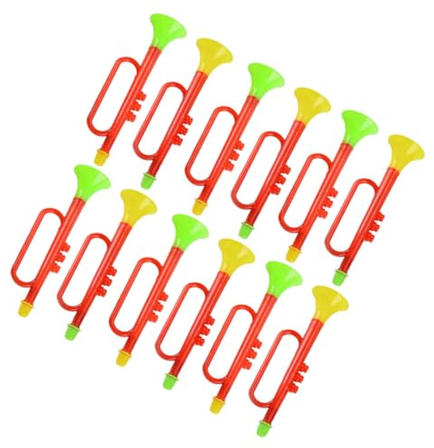 TOYANDONA Trompetas de Plástico para 12 Unidades, Cuerno de Utilería Color Aleatorio, Juguete Musical Infantil para Fiestas y Animación, Accesorio Divertido y Seguro