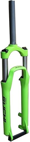 CFDZCP bike forks 26 Inch Mountain Bike Suspension Fork High-Carbon Steel Downhill Fork Straight Tube 1-1/8 Disc Brake Stroke 100mm QR MTB Bicycle Forks(Green)