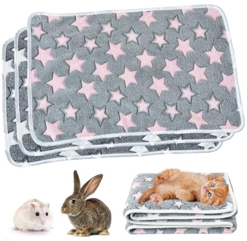 YMTWSRY 4 Stück Hundedecke Klein, Waschbare Pipipads Meerschweinchen Bett Wiederverwendbare Kleine Decke PIPI Pads Katzendecke für Katzen Kaninchen Hamster Welpen (60 x 40 cm)