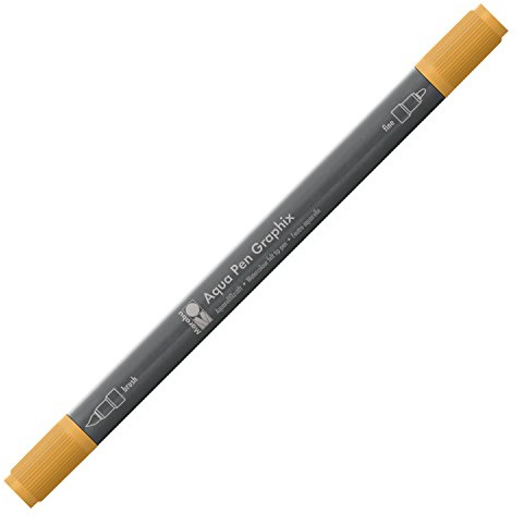 Marabu 01450003225 - Aqua Pen Graphix mandarine, Aquarellfilzstifte mit brillanter Farbe, wasserbasierte, lichtbeständige Pigmenttusche, mit Doppelspitze, aquarellierbar auf Aquarellpapier