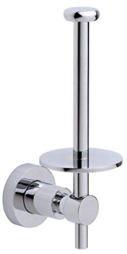 tesa LOXX Ersatzrollenhalter für Toilettenpapier, verchromt - zur Wandbefestigung ohne Bohren, inkl. Klebelösung - 65mm x 185mm x 92mm