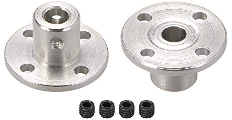 sourcing map 5mm ID H12xD10 Rigid Flange Coupling Motor Guide Shaft Coupler | Motor Connector 2 PCS for DIY Parts