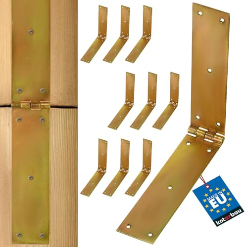 KOTARBAU® 10 x Bisagras de acero inoxidable para muebles, 150x25mm, apaisada, Nudo enrollado, Conector, plegable de doble hoja, libro multiuso para cajas de madera, Galvanizada