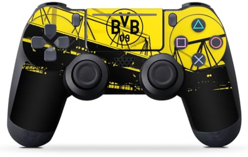 DeinDesign Skin kompatibel mit Sony PlayStation 4 Pro Controller Folie Sticker Borussia Dortmund BVB Fanartikel