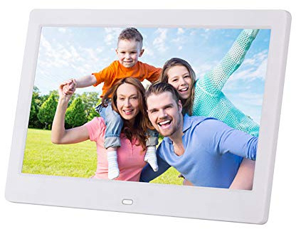 Cornice per foto digitale da 10 pollici con lettore di immagini di album elettronico a LED da 1024 x 600, schermo a LED 16: 9 foto, musica, video, calendario di calendariode, allarme