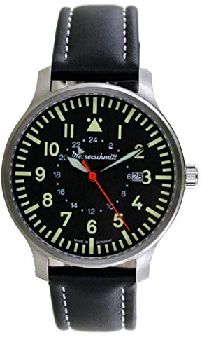 Messerschmitt Herren-Fliegeruhr GMT mit Lederband ME-3H84GMT