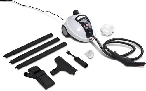 Feider – Limpiador de vapor – 1300 W 1,5 bar Potencia 1300 W, precalentamiento 20 s, pisos todos los tipos, LED, caudal 28 g/min, presión 1,5 bar, cable 5 m, depósito 0,450 L, extraíble – FHBV1300
