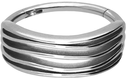 PIERCINGLINE Chirurgenstahl Segmentring Clicker | DESIGN | Piercing Ring Nase Septum Ohr Helix Tragus | Farb- und Größenauswahl