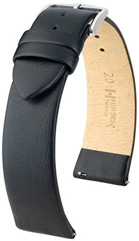 Hirsch XL Herren Uhrenarmband Kalbsleder Modell Toronto 22 mm Schwarz