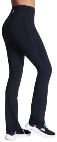 Skechers Women's Go Walk High Waisted Pant Joy – 4-Way Stretch, Moisture-Wicking, Layered Waistband, Black, 3X-Large Petite