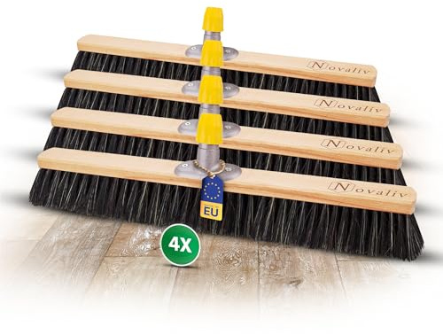 Novaliv 4X Besenkopf 60cm Rosshaar Mischung I Besen ohne Stiel Feinstaubbesen I Werkstattbesen Kehrbesen Hofbesen