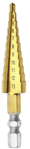 1pc3-13mm HSS Titanbeschichteter Stufenbohrer Bohren Elektrowerkzeuge Metall Schnellarbeitsstahl Holz Lochschneider Kegelbohrer