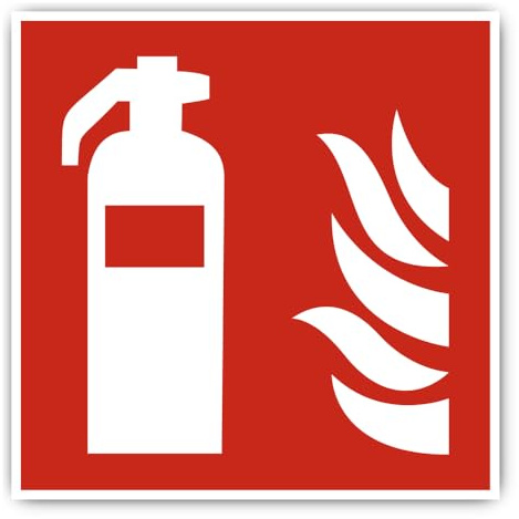 Feuerlöscher Brandschutzzeichen: F001 - DIN EN ISO 7010 / ASR A1.3 - Aufkleber: 20 cm, 1 Stück