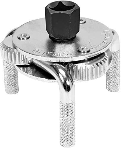 Retoo Chiave per filtro olio, 3 bracci, 70-125 mm, Nero, adatta per filtri esterni con alloggiamento metallico, include riduzione da 3/8 e 1/2