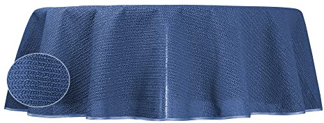 Gartentischdecke Outdoor 160 cm rund Blau wetterfest wasserabweisend rutschfest abwischbar PVC Weichschaum Tischdecke für Garten Balkon Camping