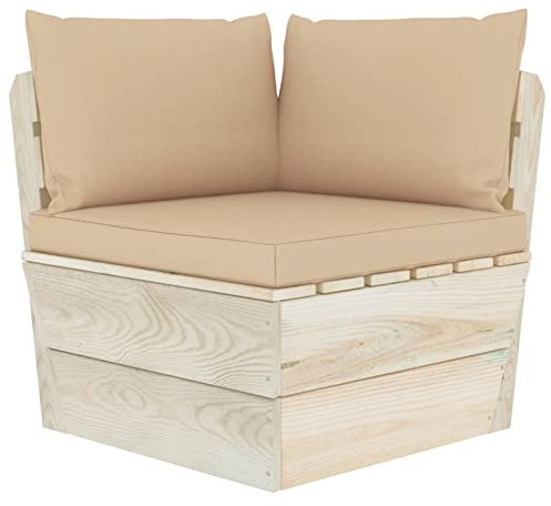 Chenshu Palettensofa-Auflagen 3 STK Palettenkissen Outdoor, Europaletten Sitzkissen Outdoor, Paletten Rückenkissen, Beige Stoff