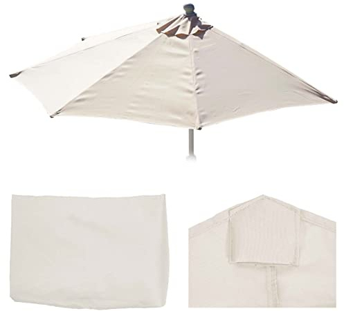 Mendler Ersatz-Bezug für Sonnenschirm halbrund Parla 270cm - Creme | Sonnenschirmbezug Ersatzbezug, Stoff/Textil, UV 50+