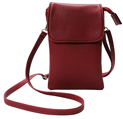 Elbourn Crossbody Phone Bag for Women, Leather Shoulder Purse Wallet With Long Strap, Multi Compartment With Card Slots and Pouch