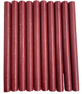 Siegelwachs-Sticks für Heißklebepistolen, zum Stempeln von Wachssiegeln, Weinrot, 10 Stück