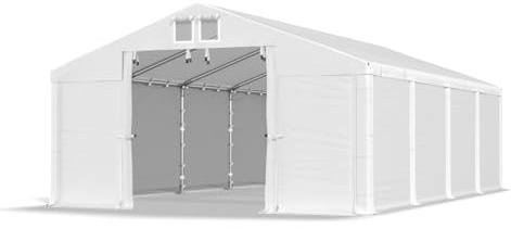 DAS COMPANY Lagerzelt 3x8m wasserdicht weiß Zelt 560g/m² PVC Plane hochwertig Zelthalle Summer SD - Faltpavillon - Gartenpavillon - Pavillon - Lagerhallen - Gartenhaus - Zeltgarage - Garagenzelt