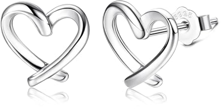 CASSIECA Herz Ohrstecker 925 Sterling Silber für Damen - Hypoallergene Ohrringe für Teenager Mädchen - Kleiner Ohrschmuck in Geschenk Box