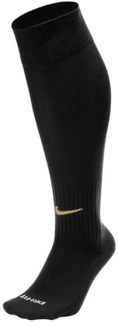 Nike Unisex Knee High Sock U Nk Classic Ii Csh Otc Tm 132, Black/Jersey Gold, SX5728-019, L