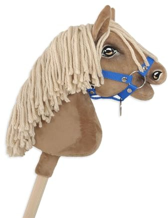 Hobby Horse A4 Pferdehalfter, befestigt, klein. Set ohne Pferd. Blau.