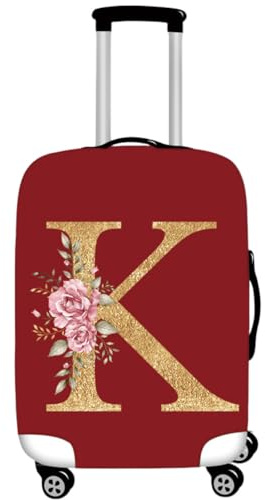 Highdi Kofferschutzhülle, Buchstaben A-Z Druck Elastisch Reise Kofferhülle, Waschbar Koffer Schutzhülle, Kofferhülle Kofferschutzhülle Reißverschluss, Kratzfest Kofferschutz (K,XL)
