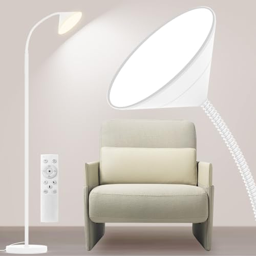 mukuxin LED Floor Lamp, 18W Floor Lamp with Remote & Touch Control, 2700K-6500K Adjustable Eye Caring Standing Light for Living Room, Bedroom, Office