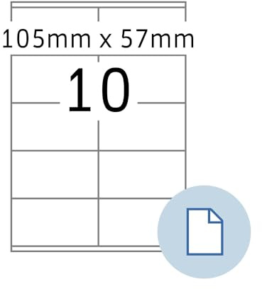HERMA 8420 Universal Etiketten, 500 Blatt, 105 x 57 mm, 10 pro A4 Bogen, 5000 Stück, selbstklebend, bedruckbar, matt, blanko Papier Klebeetiketten Aufkleber, weiß