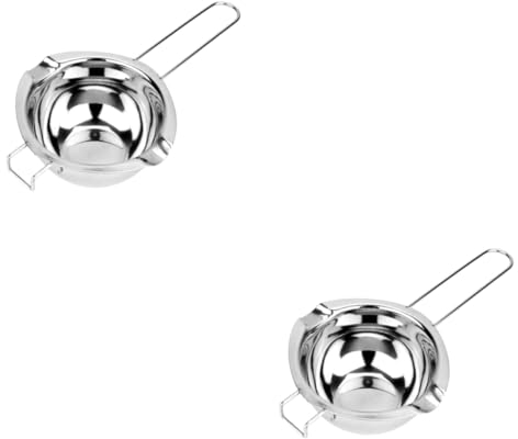 Alipis 2pcs Stainless Steel Melting Pot for Chocolate Fondue Pan Melting Pots