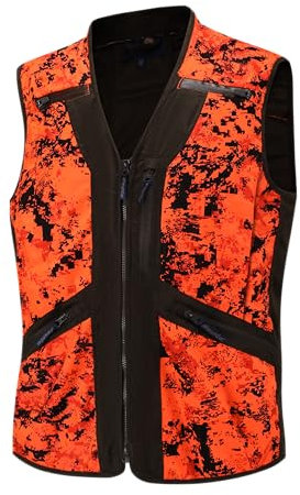 Full mundur Gilet de chasse léger de sécurité pour adultes unisexe, couleur camouflage orange Blaze