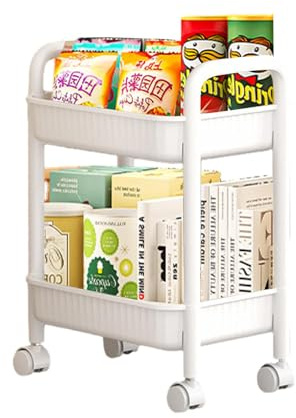 Carrito de cocina con ruedas - Carro de almacenamiento de 2 niveles, carrito de almacenamiento de cocina de secado rápido, carrito multiusos impermeable y antideslizante para productos para el cuidado