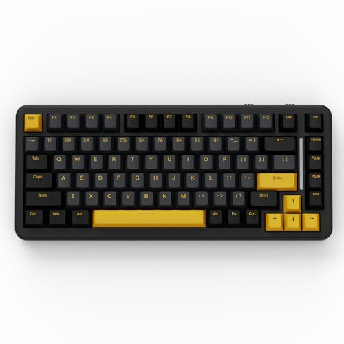 ATTACK SHARK M86 Teclado Mecánico Gasket, Teclado para Juegos RGB Inalámbrico Tri-Mode (BT/2.4G/USB-C) al 75%, Teclado Intercambiable en Caliente, Interruptores Lineales, 4000mAh - Queso Negro Frío