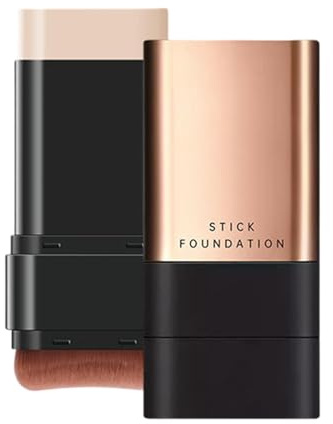 2 in 1 Luxury Anti-Wrinkle Foudation Stick, 2025 Korean Hydrating Lightweight Foundation Stick with Brush, Full Coverage Foundation Stick, Double Head Foundation Make-Up Stick for Women (20g)